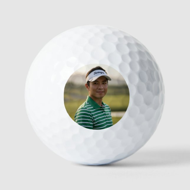 Benutzerdefiniertes Foto-Golfball-Geburtstagsgesch Golfball (Vorderseite)