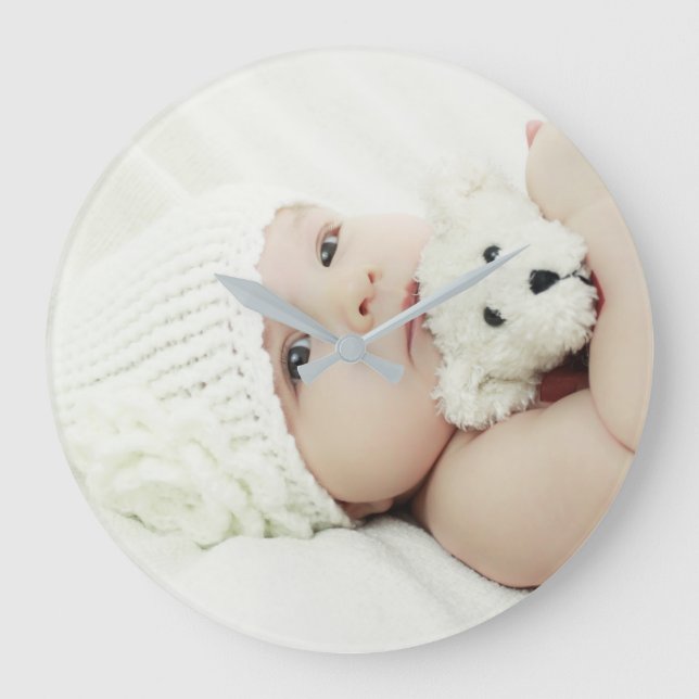 Benutzerdefiniertes Foto Große Wanduhr (Vorderseite)