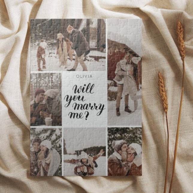 Benutzerdefiniertes Foto heiraten Sie mir Collage Puzzle (Von Creator hochgeladen)