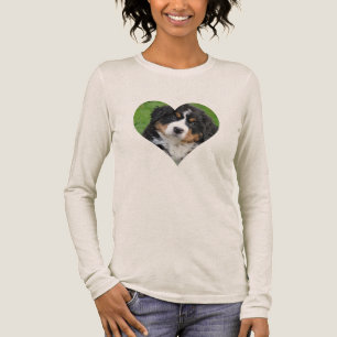 Benutzerdefiniertes Foto HERZ Hund Mama lange Ärme Tri-Blend Shirt