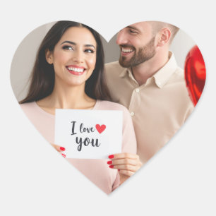 Benutzerdefiniertes Foto Hochzeitstag Bild uploade Herz-Aufkleber