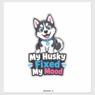 Benutzerdefiniertes Foto Husky Hund Husky Hat Mein Aufkleber