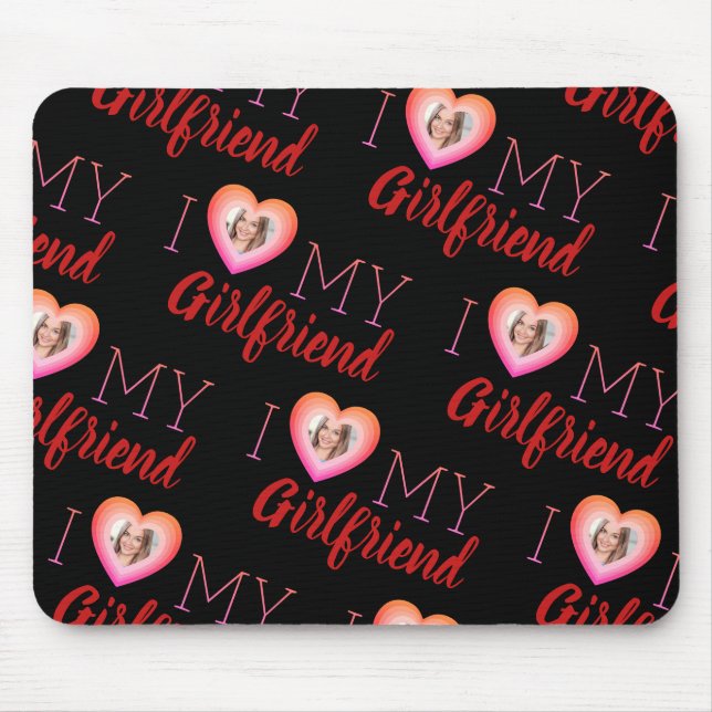 Benutzerdefiniertes Foto I Liebe Meine Freundin Bl Mousepad (Vorne)