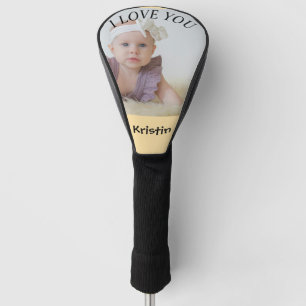 Benutzerdefiniertes Foto Ich liebe dich Name Golf Headcover