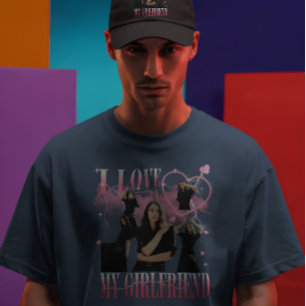 Benutzerdefiniertes Foto Ich Liebe Meine Freundin T-Shirt
