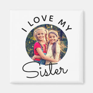 Benutzerdefiniertes Foto Ich Liebe Meine Schwester Magnet
