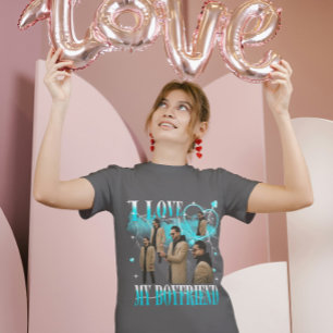 Benutzerdefiniertes Foto Ich Liebe Meinen Freund V T-Shirt