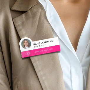 Benutzerdefiniertes Foto-ID-Logo Modern Magenta Pi Namensschild