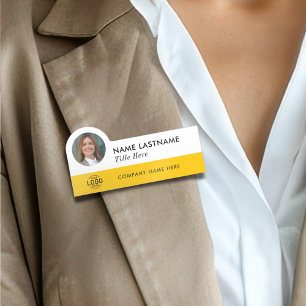 Benutzerdefiniertes Foto-ID-Logo Moderner Gelber, Namensschild