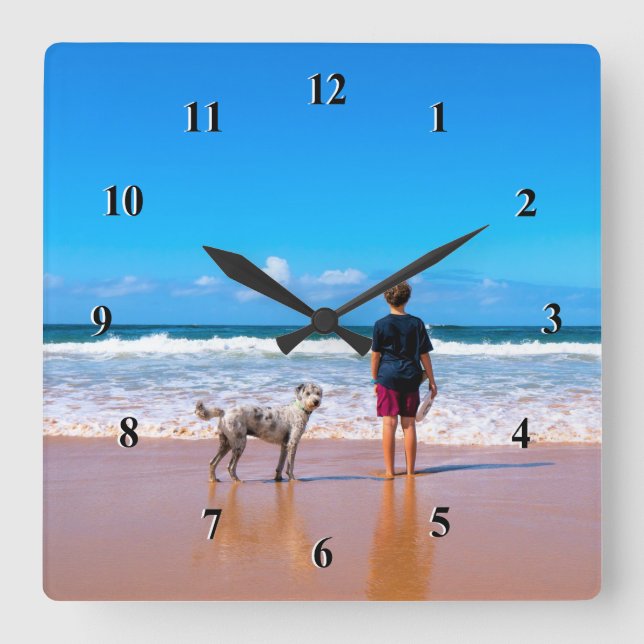 Benutzerdefiniertes Foto - Ihr eigenes Design - Ic Quadratische Wanduhr (Vorderseite)