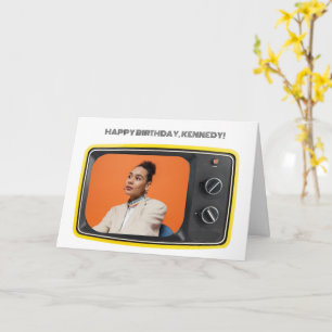 Benutzerdefiniertes Foto im Vintag-Gelben TV-Pop A Karte