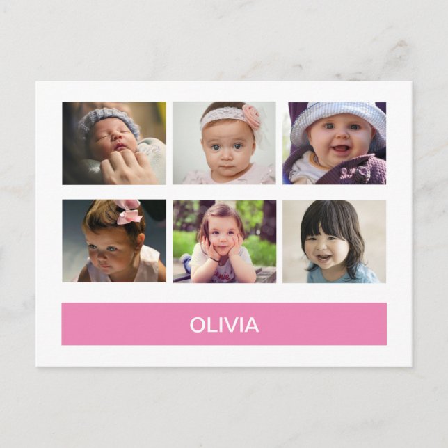 Benutzerdefiniertes Foto in Pastellrosa - Personal Postkarte (Vorderseite)