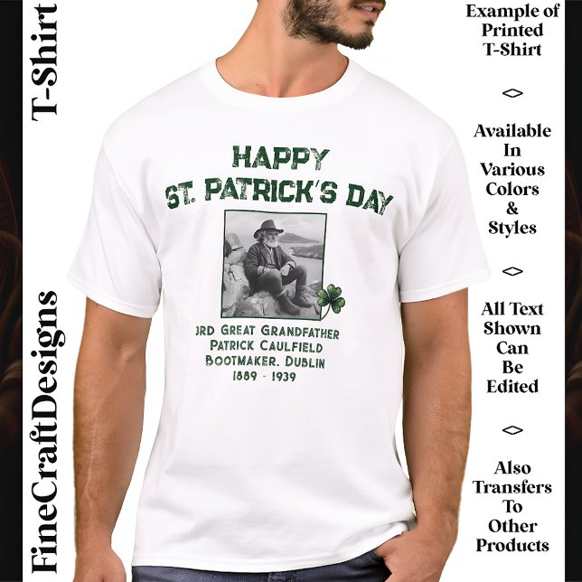 Benutzerdefiniertes Foto, Irish DNA St Patrick’s D T-Shirt (Von Creator hochgeladen)