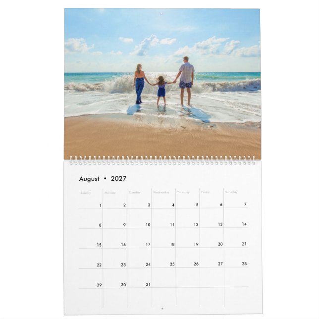 Benutzerdefiniertes Foto-Kalendergeschenk mit Text Kalender (Aug 2027)