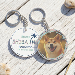 Benutzerdefiniertes Foto Kawaii Shiba Inu Paradies Schlüsselanhänger