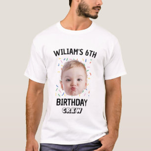 Benutzerdefiniertes Foto Kindergeburtstags-Crew  J T-Shirt