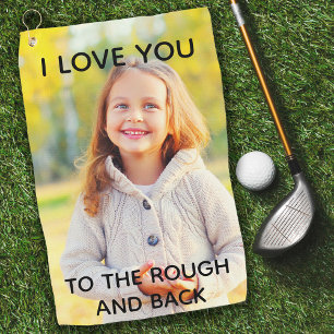 Benutzerdefiniertes Foto Liebe Sie auf Rough and B Golfhandtuch