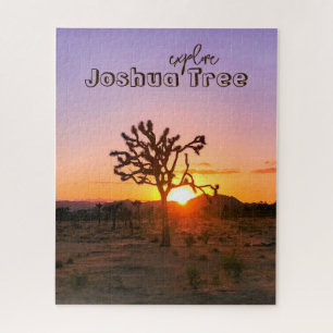Benutzerdefiniertes Foto Lila Orange Sunset Joshua Puzzle