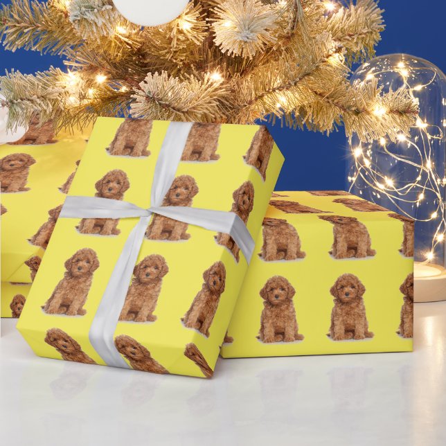 Benutzerdefiniertes Foto-Logo-Muster gelb Geschenkpapier (Feiertage)