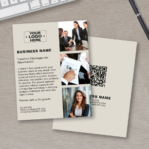 Benutzerdefiniertes Foto-Logo QR Moderne Unternehm Flyer