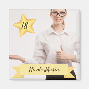 Benutzerdefiniertes Foto-Magnet mit Name und Alter Magnet