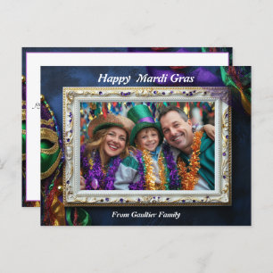 Benutzerdefiniertes Foto 💚 💜 Mardi Gras Magic Postkarte