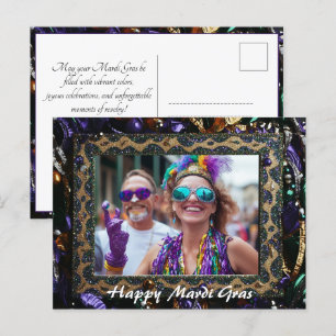 Benutzerdefiniertes Foto 💚 💜 Mardi Gras Magic Postkarte
