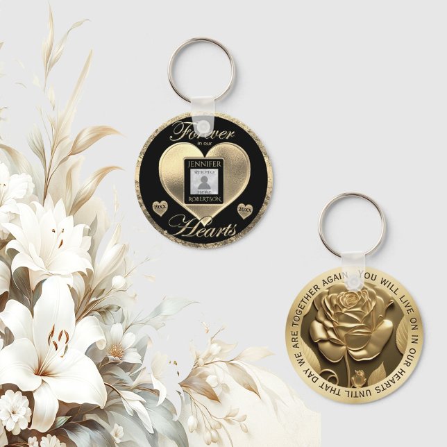 Benutzerdefiniertes Foto-Memorial für den liebende Schlüsselanhänger (Forever in our hearts.)