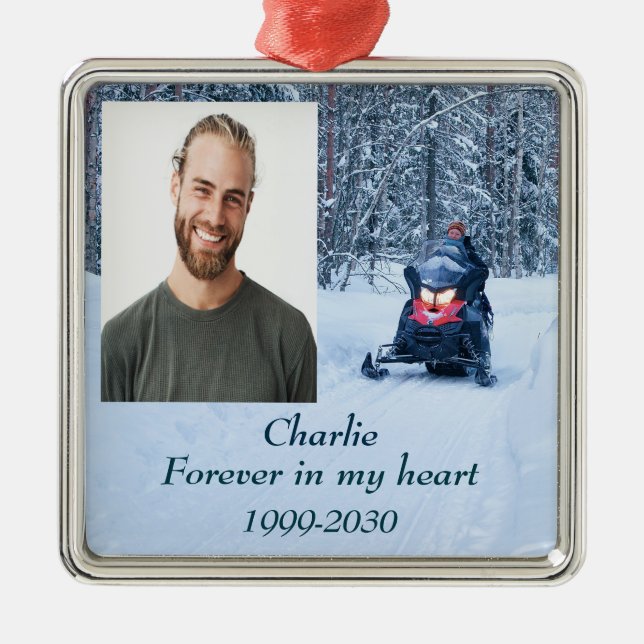 Benutzerdefiniertes Foto Memorial Keepake für imme Ornament Aus Metall (Vorne)