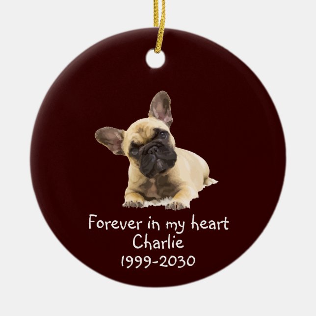 Benutzerdefiniertes Foto Memorial Keepake Pet Dog  Keramik Ornament (Vorne)