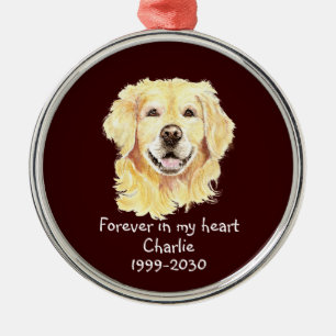 Benutzerdefiniertes Foto Memorial Keepake Pet Dog  Ornament Aus Metall
