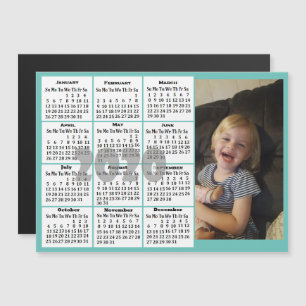 Benutzerdefiniertes Foto Mini-Kalender Magneteinladung
