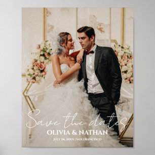 Benutzerdefiniertes Foto Minimalistische Hochzeit Poster