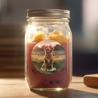 Benutzerdefiniertes Foto mit dem Namen Ihres Hunde Etiketten
