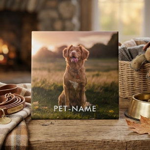 Benutzerdefiniertes Foto mit dem Namen Ihres Hunde Fliese