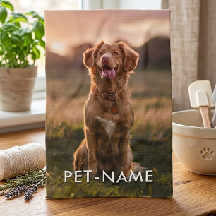 Benutzerdefiniertes Foto mit dem Namen Ihres Hunde Geschirrtuch