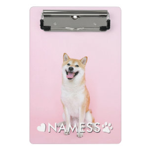 Benutzerdefiniertes Foto mit dem Namen Ihres Hunde Mini Klemmbrett