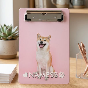 Benutzerdefiniertes Foto mit dem Namen Ihres Hunde Mini Klemmbrett