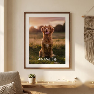 Benutzerdefiniertes Foto mit dem Namen Ihres Hunde Poster