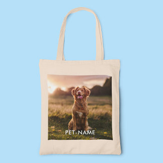 Benutzerdefiniertes Foto mit dem Namen Ihres Hunde Tragetasche