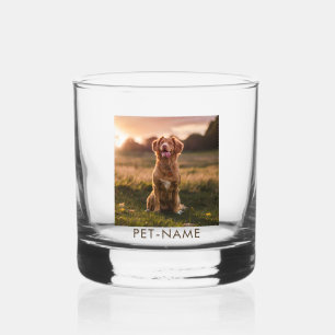 Benutzerdefiniertes Foto mit dem Namen Ihres Hunde Whiskyglas