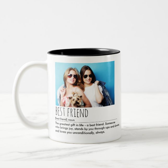 Benutzerdefiniertes Foto mit der Best Friend Defin Zweifarbige Tasse (Links)