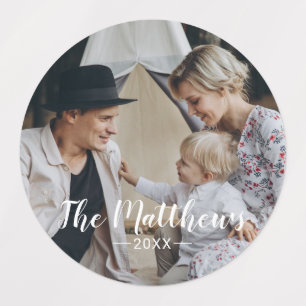 Benutzerdefiniertes Foto mit Familienname Etiketten