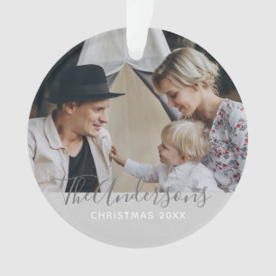 Benutzerdefiniertes Foto mit Familienname Ornament
