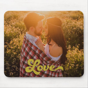 Benutzerdefiniertes Foto mit goldener Liebe Mousepad