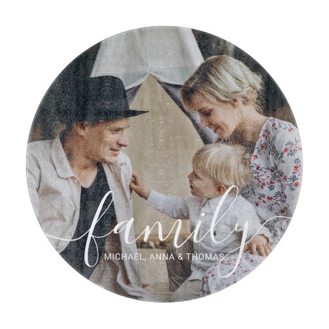 Benutzerdefiniertes Foto mit individuelle Name Schneidebrett (Vorderseite)