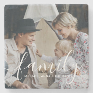 Benutzerdefiniertes Foto mit individuelle Name Steinuntersetzer