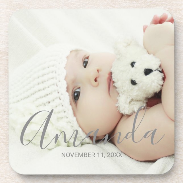Benutzerdefiniertes Foto mit Individuelle Name und Getränkeuntersetzer (Vorderseite)