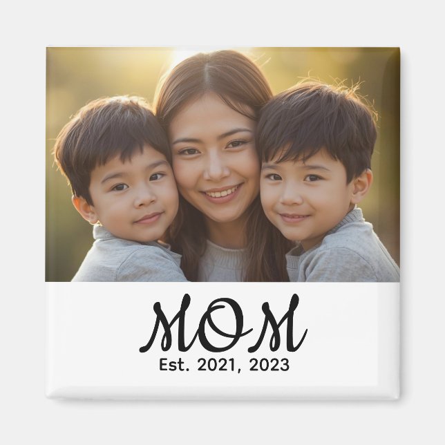 Benutzerdefiniertes Foto mit moderner Schrift für  Magnet (Vorne)