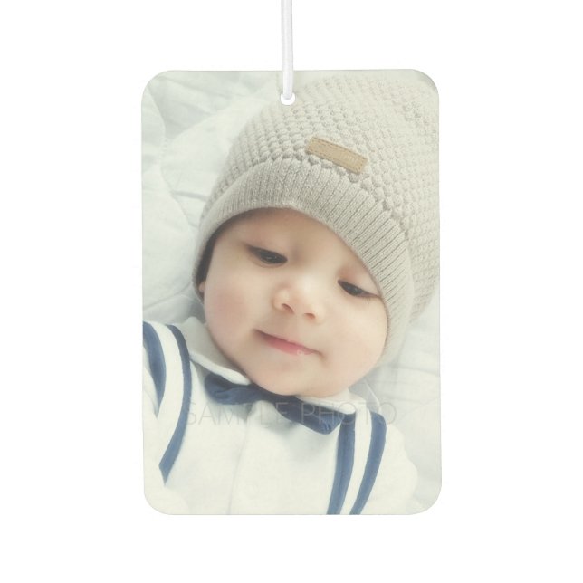 Benutzerdefiniertes Foto mit Monogramm und Name Autolufterfrischer (Vorderseite)